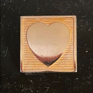 Vintage 0.75” square gold tone lapel pin brooch with engravable heart